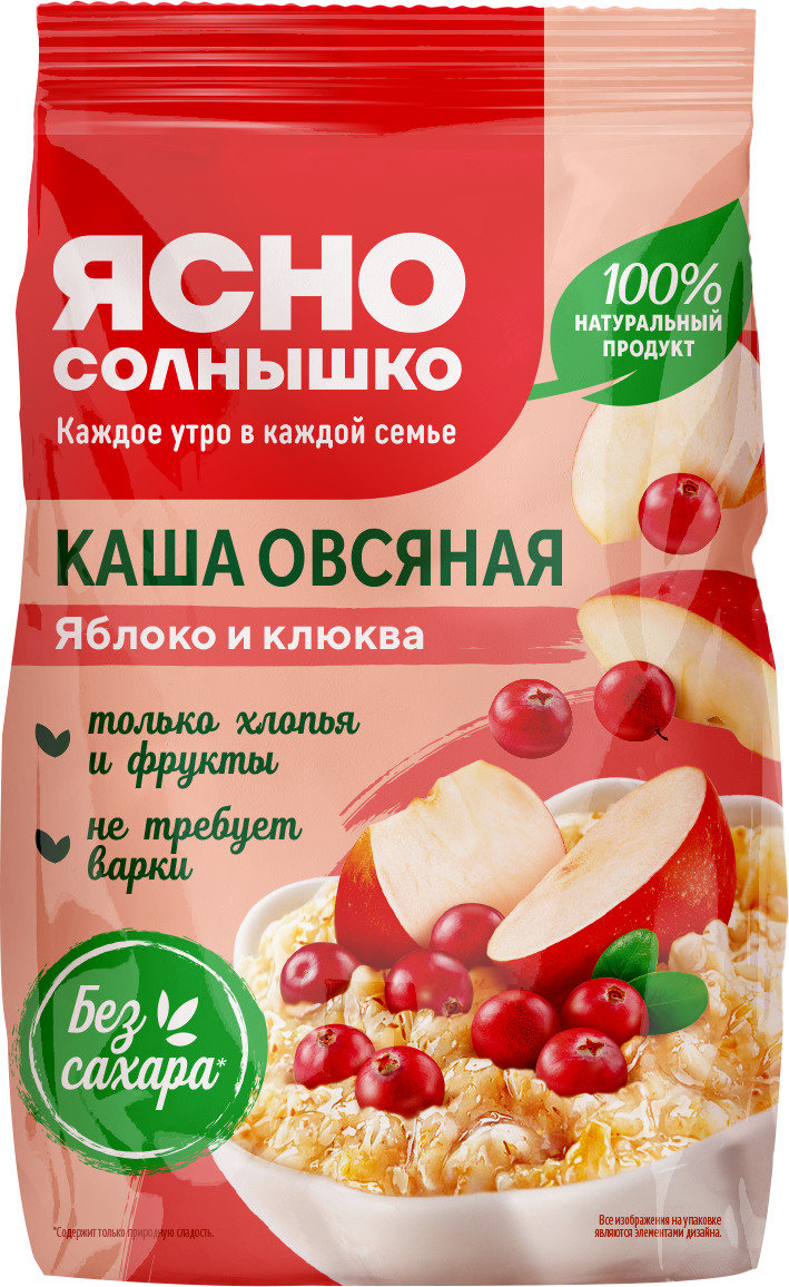 Каша овсяная с яблоком и клюквой ™«Ясно Солнышко»